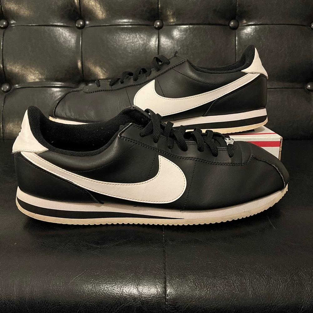 Nike Cortez Basic Leather “Black White” - image 1
